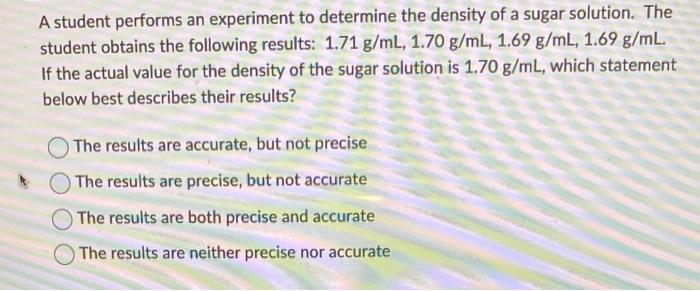 Solved A student performs an experiment to determine the | Chegg.com
