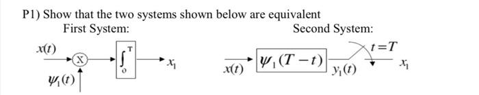 Solved P1) Show that the two systems shown below are | Chegg.com