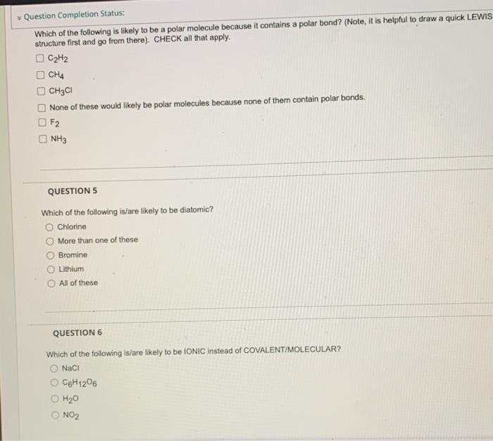 Solved Question Completion Status: Which of the following is | Chegg.com
