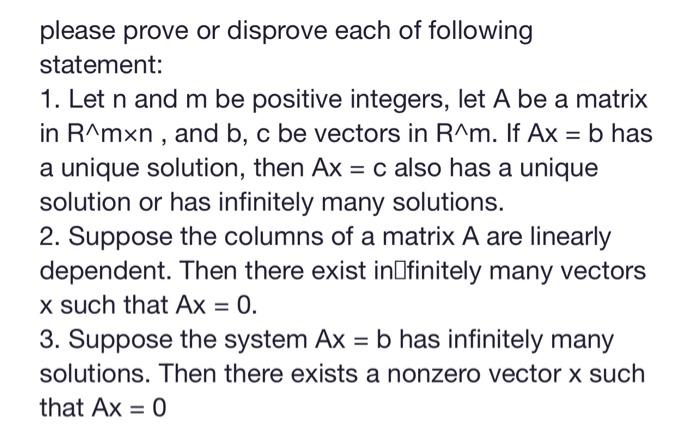 Solved Please Prove Or Disprove Each Of Following Statement: | Chegg.com