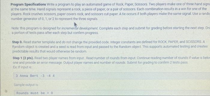 Solved Program Specifications Write a program to play an | Chegg.com