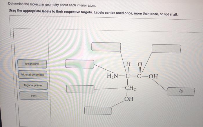 Solved Determine the molecular geometry about each interior | Chegg.com