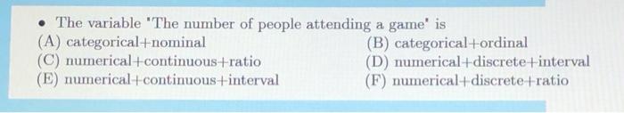 Solved • The variable "The number of people attending a | Chegg.com