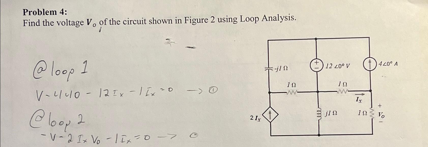 Solved Problem 4:Find The Voltage Vo ﻿of The Circuit Shown | Chegg.com