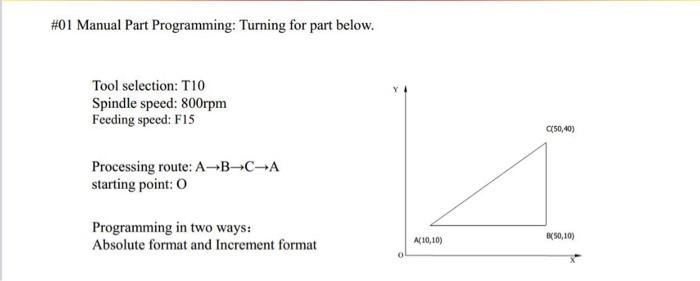 Solved #01 Manual Part Programming: Turning for part below. | Chegg.com