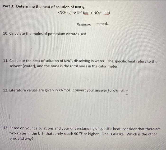 heat of solution of kno3 experiment