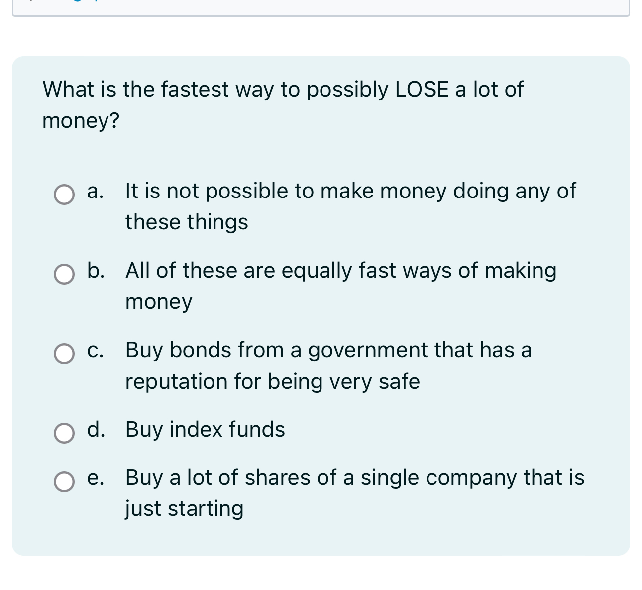Solved What is the fastest way to possibly LOSE a lot of | Chegg.com