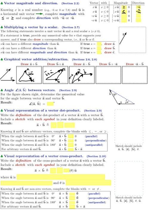 Solved 4 11 & Vector magnitude and direction. (Section 2.2) | Chegg.com