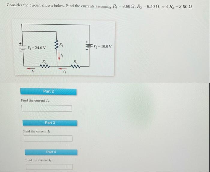 Solved Consider The Circuit Shown Below. Find The Currents | Chegg.com