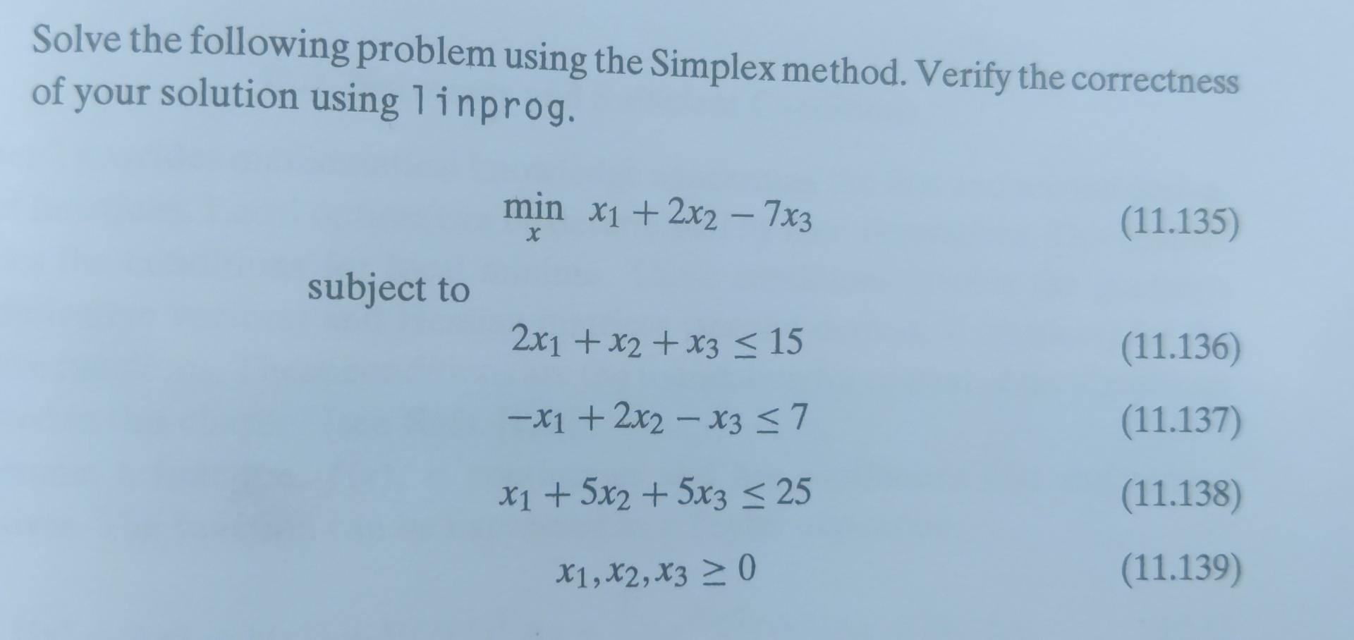 Solved Solve The Following Problem Using The Simplex Method. | Chegg.com