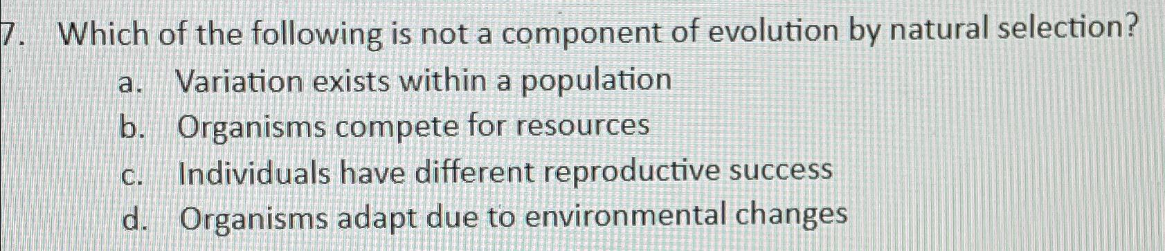 Solved Which Of The Following Is Not A Component Of 