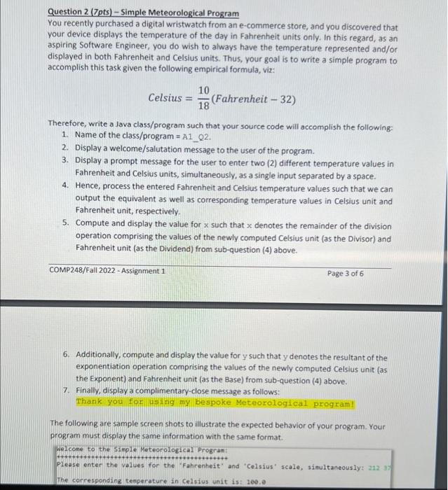 Solved Question 2 (7pts) - Simple Meteorological Program You | Chegg.com