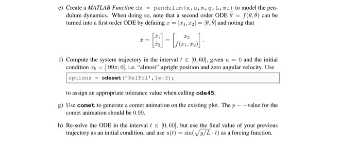 Solved Exercise 3 50 Points The Dynamic Equation Of A Chegg Com