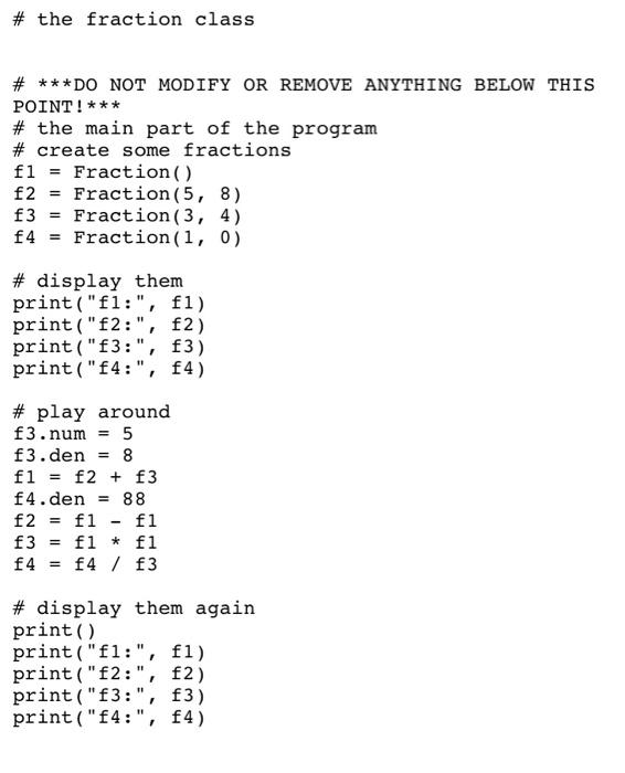 Solved Program: Fraction Enhance Your task in this | Chegg.com