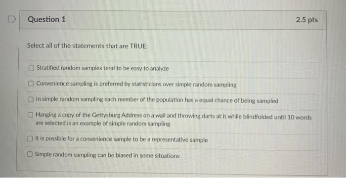 Solved Question 1 2.5 pts Select all of the statements that | Chegg.com