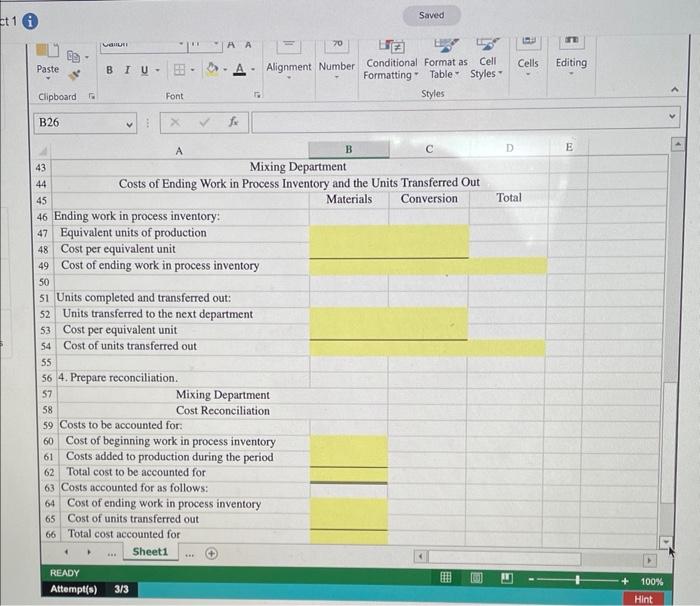 Solved NEED THE ANSWERS FOR THE CELLS HIGHLIGHTED IN YELLOW. | Chegg.com