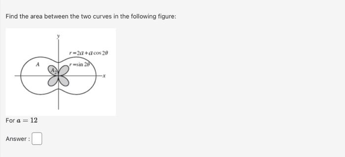 Solved Find the area between the two curves in the following | Chegg.com