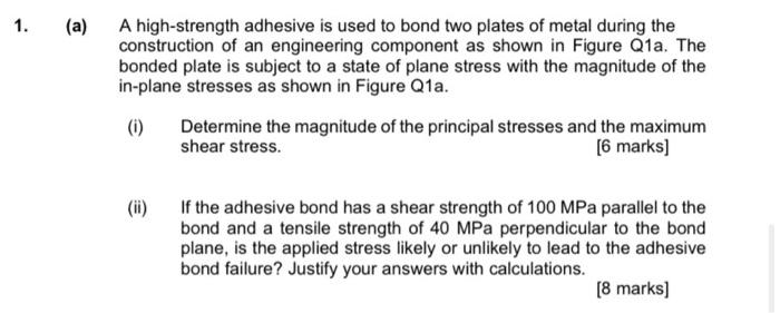 (a) A high-strength adhesive is used to bond two | Chegg.com