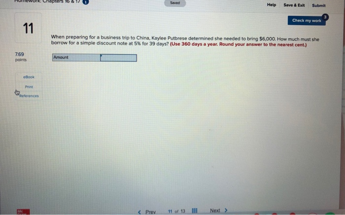 Solved Ib & 1 Saved Help Save & Exit Submit Check my work 11 | Chegg.com