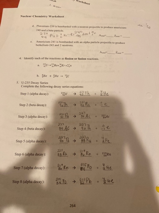 31 Nuclear Decay Worksheet Answers Chemistry If8766 support worksheet