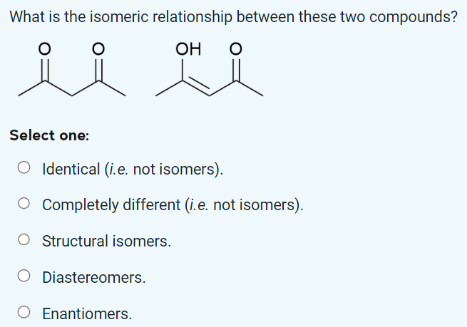 Solved What is the isomeric relationship between these two | Chegg.com