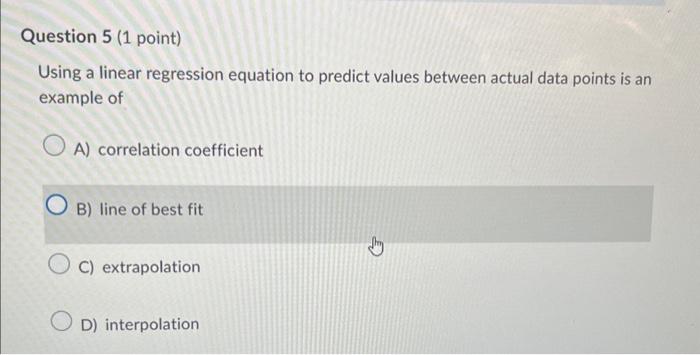 Solved Using a linear regression equation to predict values | Chegg.com
