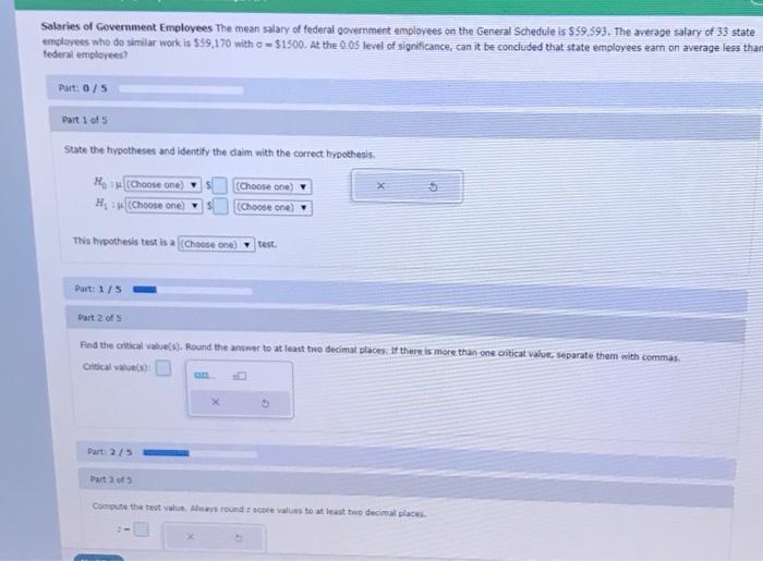 Solved Dalaries of Government Employees The mean salary of | Chegg.com