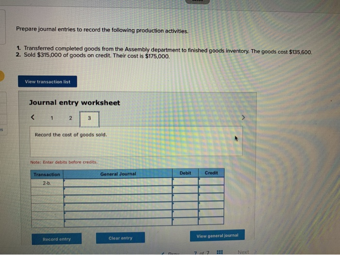 Solved Exercise 1624 Recording cost of completed goods LO