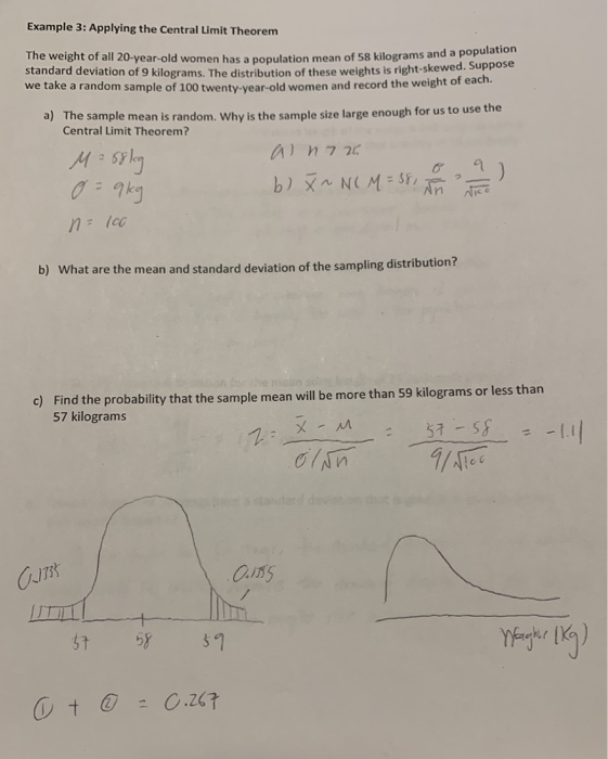 Solved Example 3: Applying The Central Limit Theorem The | Chegg.com