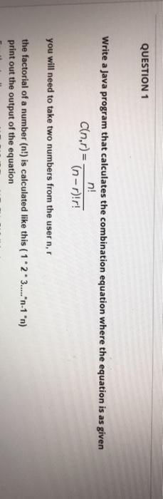 Solved QUESTION 1 Write a Java program that calculates the | Chegg.com