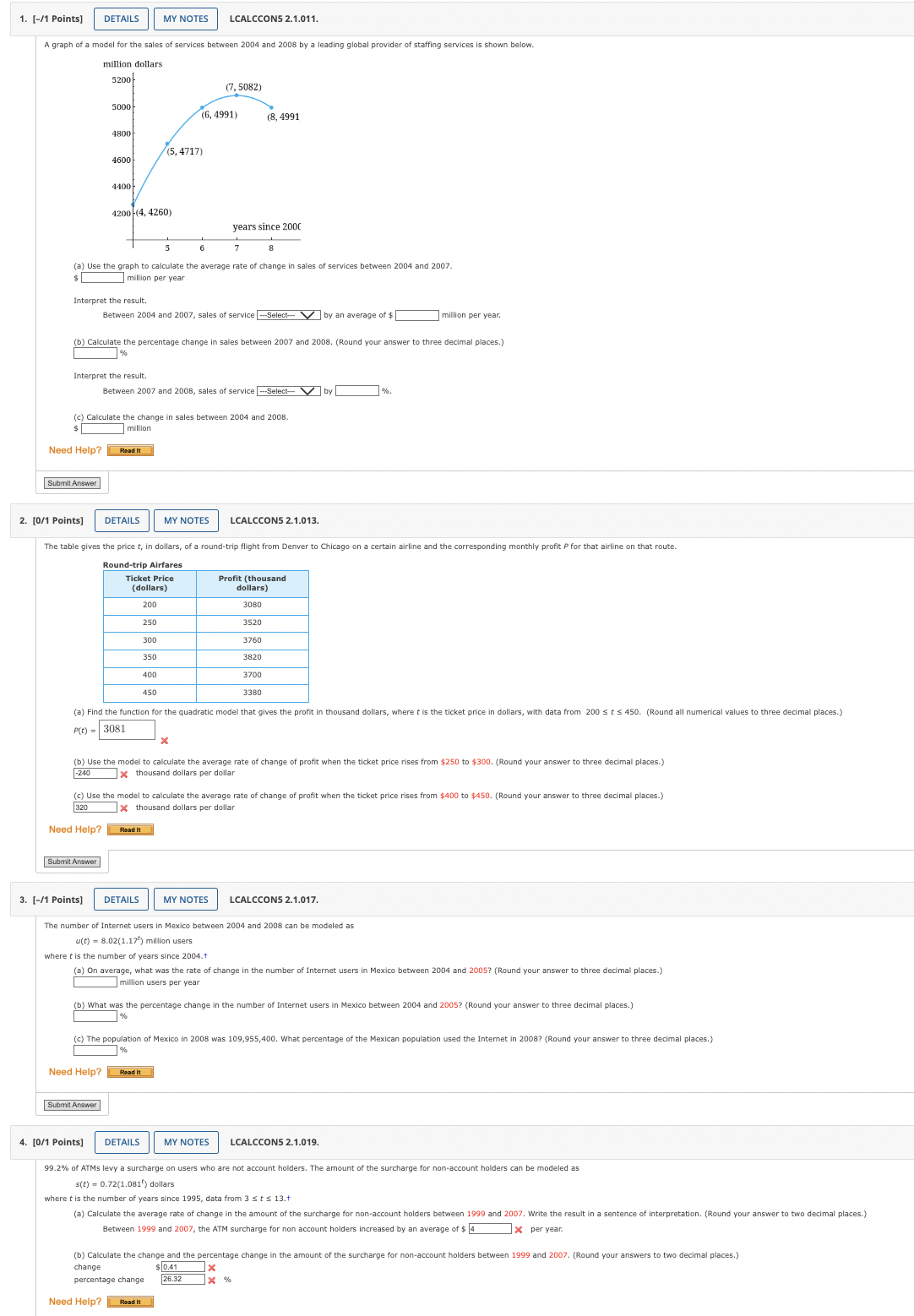 Solved please answer all and show workA graph of a model for | Chegg.com