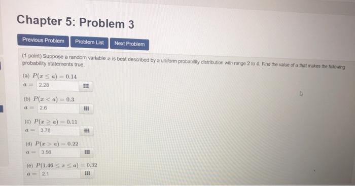 Solved Chapter 5: Problem 3 Previous Problem Problem List | Chegg.com