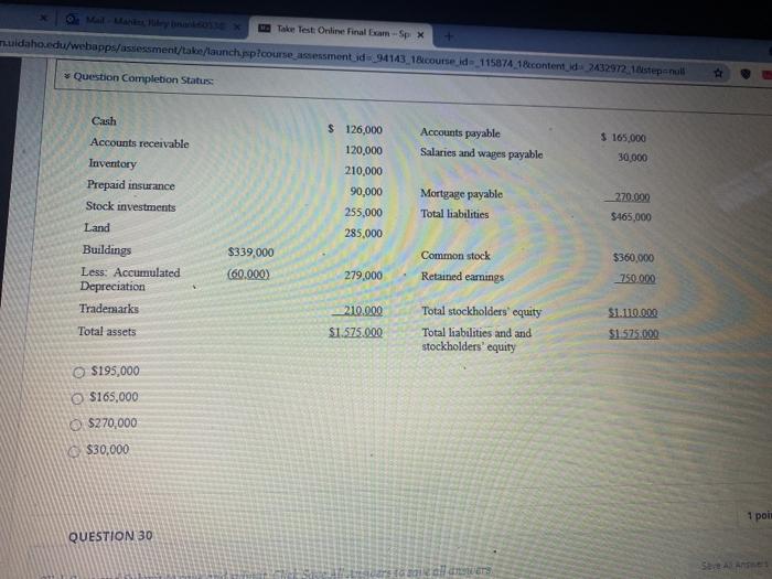 Solved Take Test Online Final am - 5p X | Chegg.com