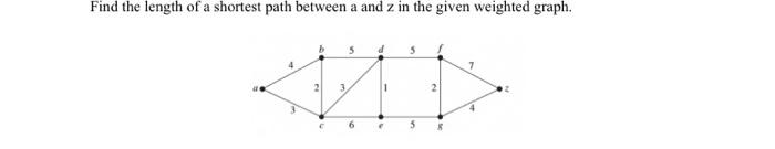 Solved Find the length of a shortest path between a and z in | Chegg.com