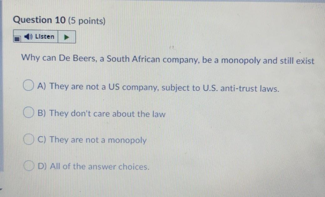 Is De Beers still a monopoly?