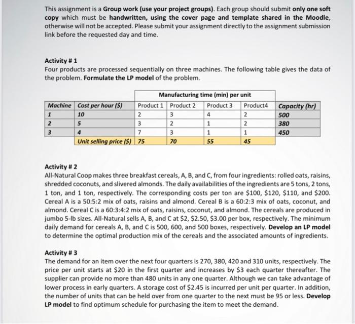 Solved This assignment is a Group work (use your project | Chegg.com