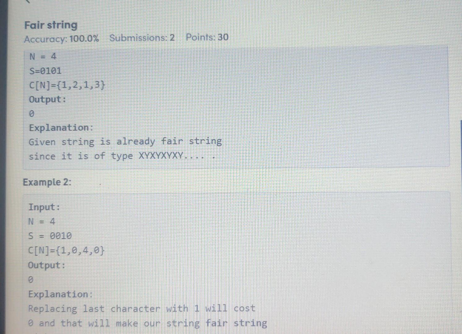 Solved Fair String Given a binary string S of size N. You | Chegg.com