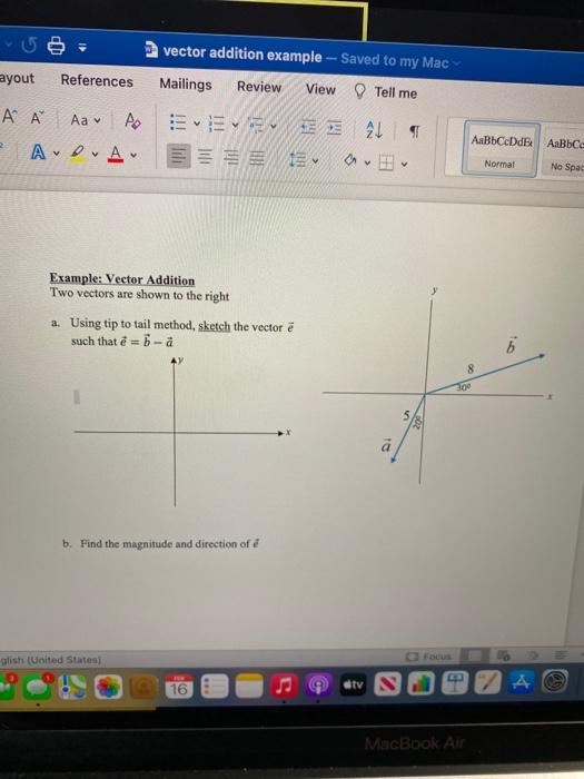 Solved vector addition example - Saved to my Mac Mailings | Chegg.com
