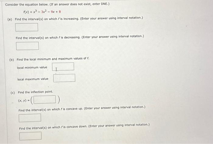 Solved Consider the equation below. (If an answer does not | Chegg.com