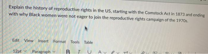 Solved Explain the history of reproductive rights in the US, | Chegg.com