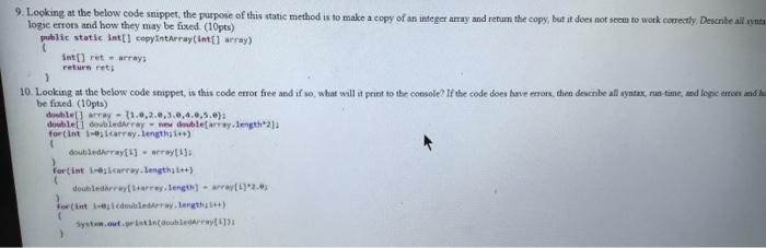Solved 9. Looking at the below code snippet, the purpose of | Chegg.com