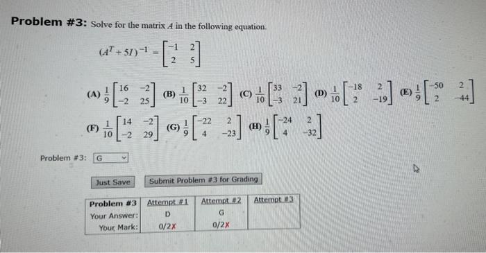 solve the assignment problem represented by the following matrix