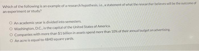 Solved Which of the following is an example of a research | Chegg.com
