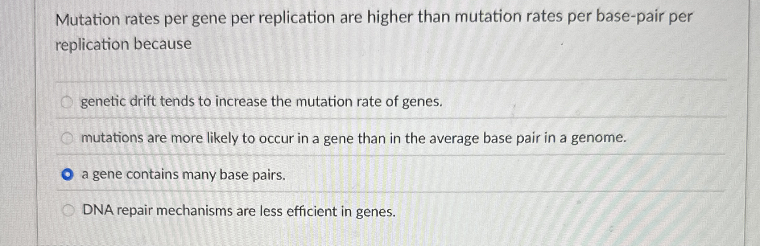 Solved Mutation rates per gene per replication are higher | Chegg.com