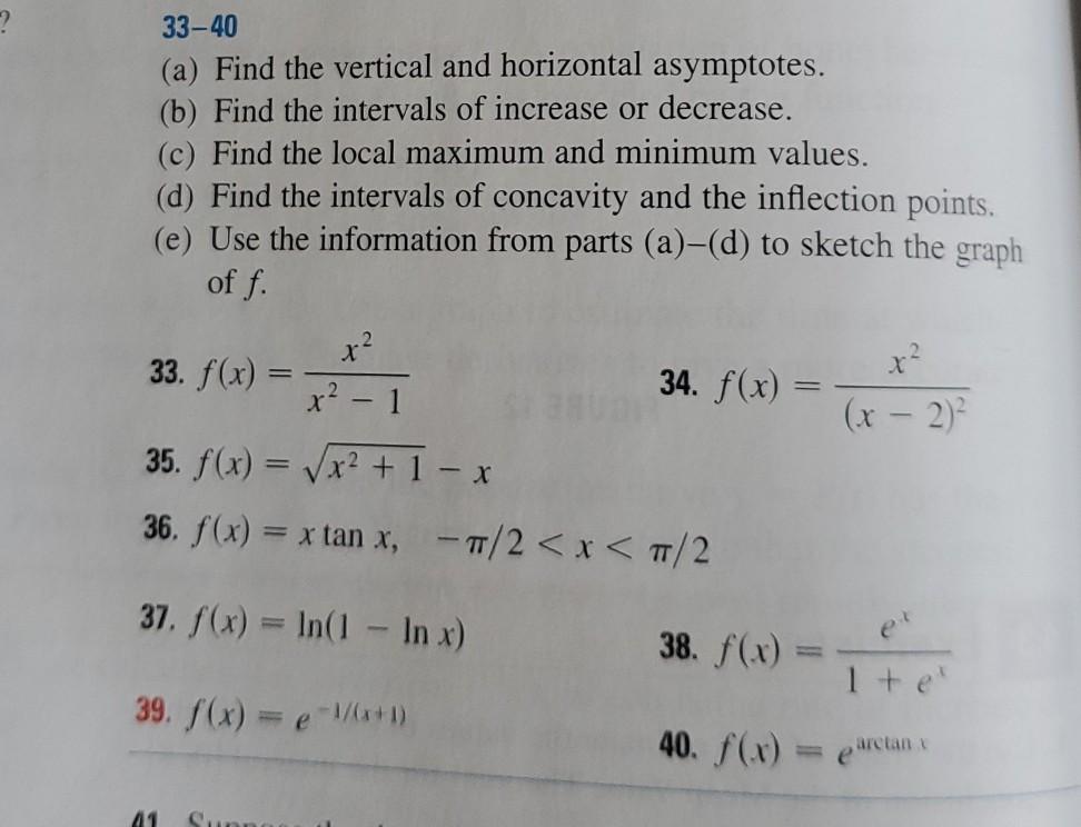 Solved 33-40 (a) Find the vertical and horizontal | Chegg.com
