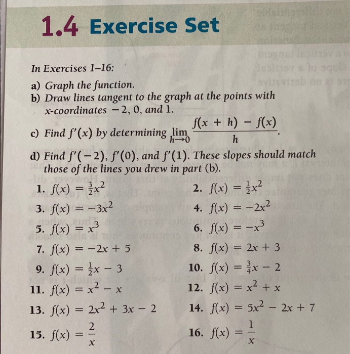 Solved 1 2 1.4 Exercise Set In Exercises 1-16: 10 A) Graph | Chegg.com