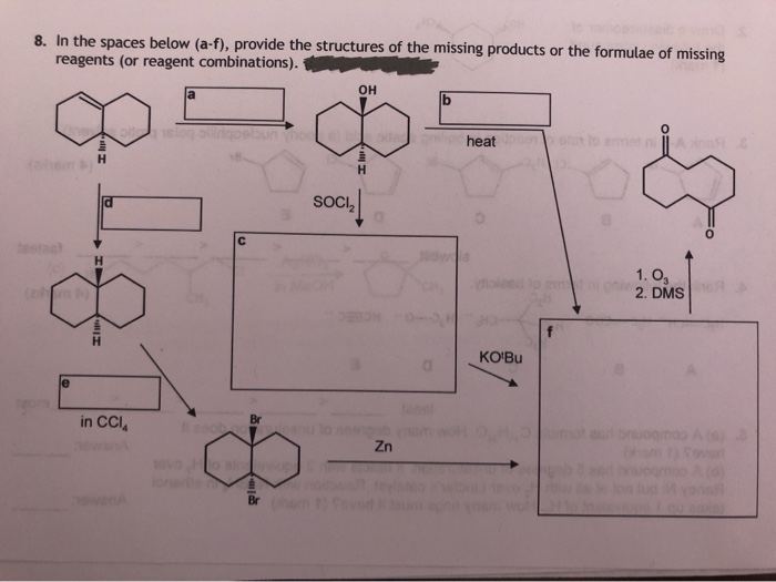 Solved 8. In the spaces below (a.f), provide the structures | Chegg.com