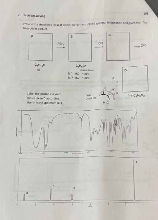 Solved (10) VII. Problem Solving Provide the structures for | Chegg.com
