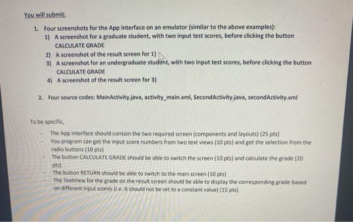 Solved . . . In this assignment, you will use Android Studio | Chegg.com