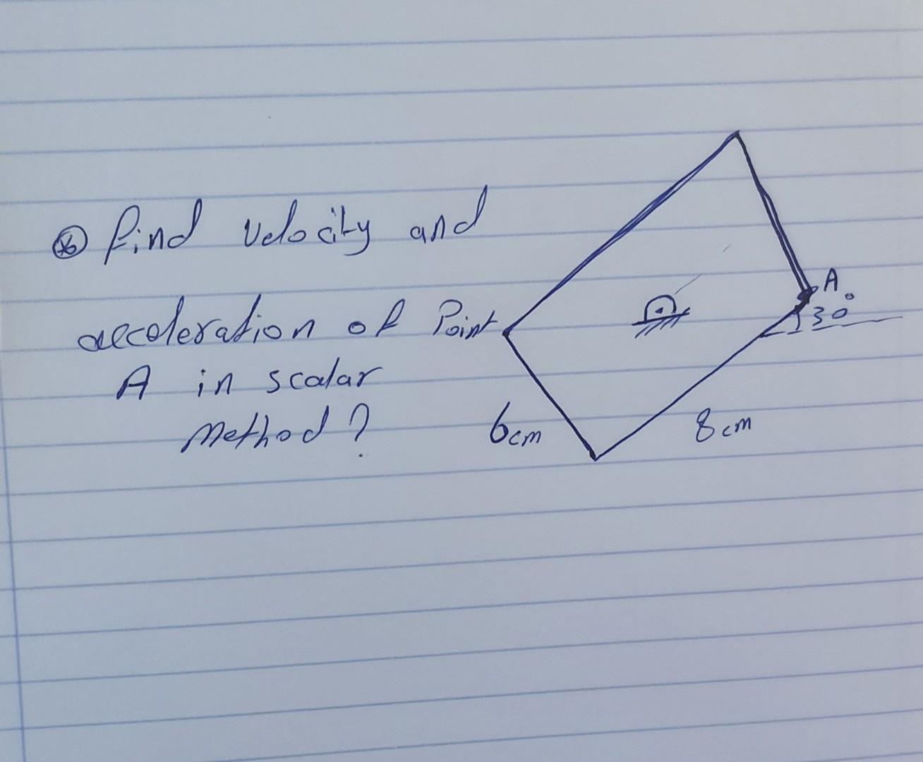 Solved A @ find velocity and acceleration of Point A in | Chegg.com